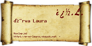 Árva Laura névjegykártya